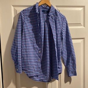 Boys size 14-16 Ralph Lauren Blue Plaid Button Down